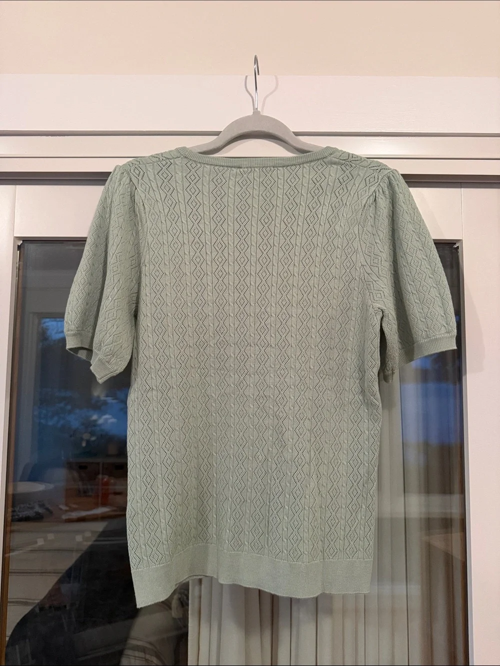 Adrianna Papell Sage Green Short-Sleeve Knit Top - Picture 2 of 5